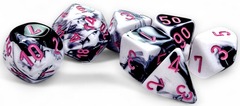 Chessex - Gemini Black-White/Pink 7pc - CHX2469